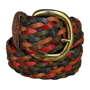 Women’s Multi-Color Leather Braided Belt Size S/M